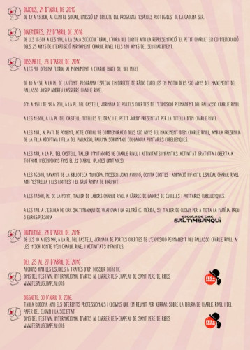 Programa Actes 120 anys Charlie Rivel