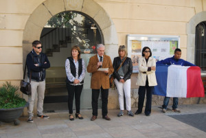 Les autoritats locals en el moment de la lectura del manifest