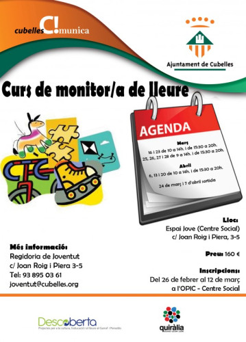 Cartell curs monitors lleureok