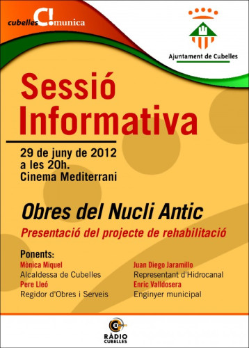 Cartell sessio informativa obres nucli anticok