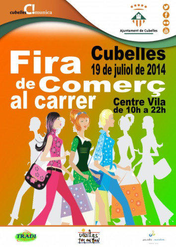 Cartell Fira de Comerç al carrer juliol 2014