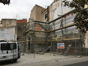 Inici de les obres al darrere de l'Ajuntament