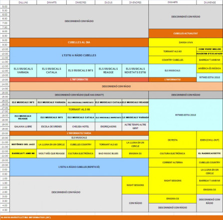 Programacio estiu 2011
