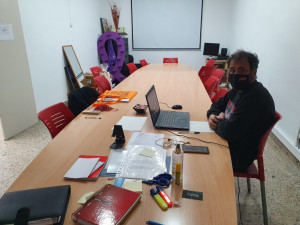 El regidor Daniel Pérez durant la sessió de treball de Transparència