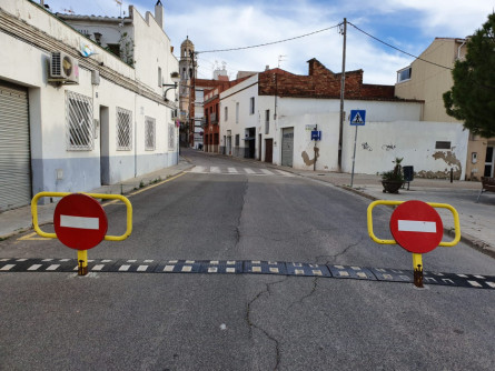 Tall de circulació a l'alçada de la plaça de Melcior Güell