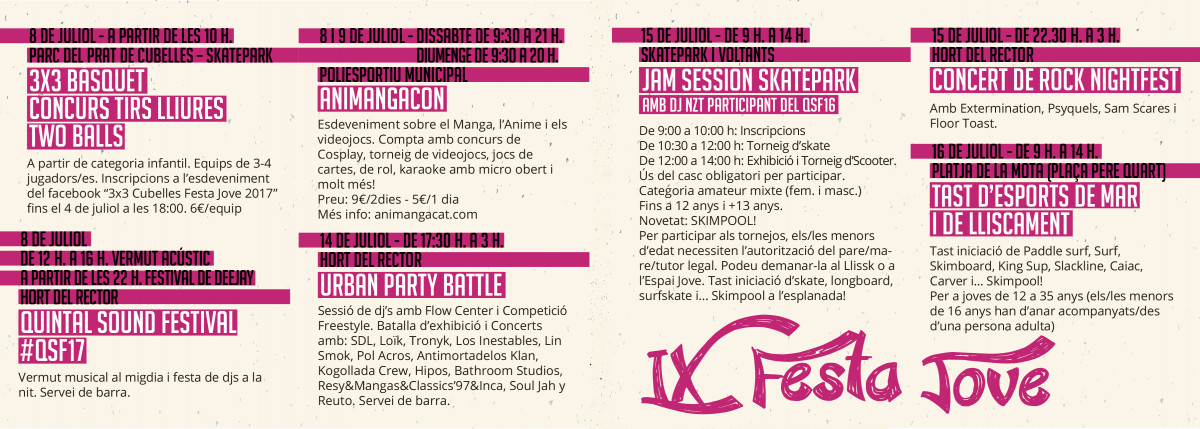 Programa Festa Jove 2017